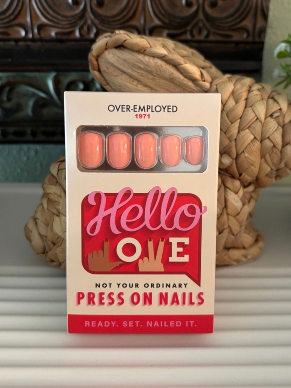 Hello Love Over-Employed Press On Nails